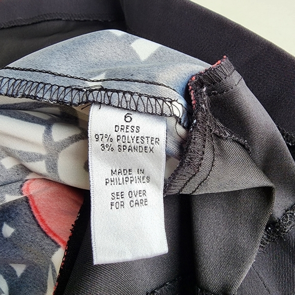 ALYX Limited Sleeveless Geometric Floral Black White & Red Shift Dress Size 6 - Picture 10 of 14